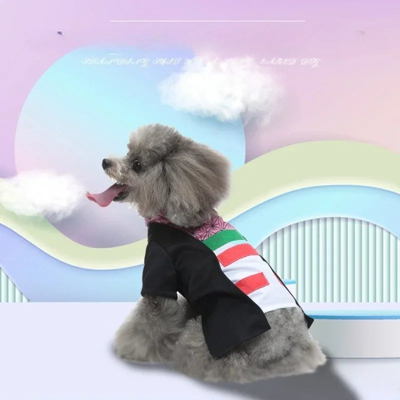 Japanese Kimono Pet Halloween Costume for Small Dogs and Cats – Cosplay Outfit for Puppy Kitten Dress Up