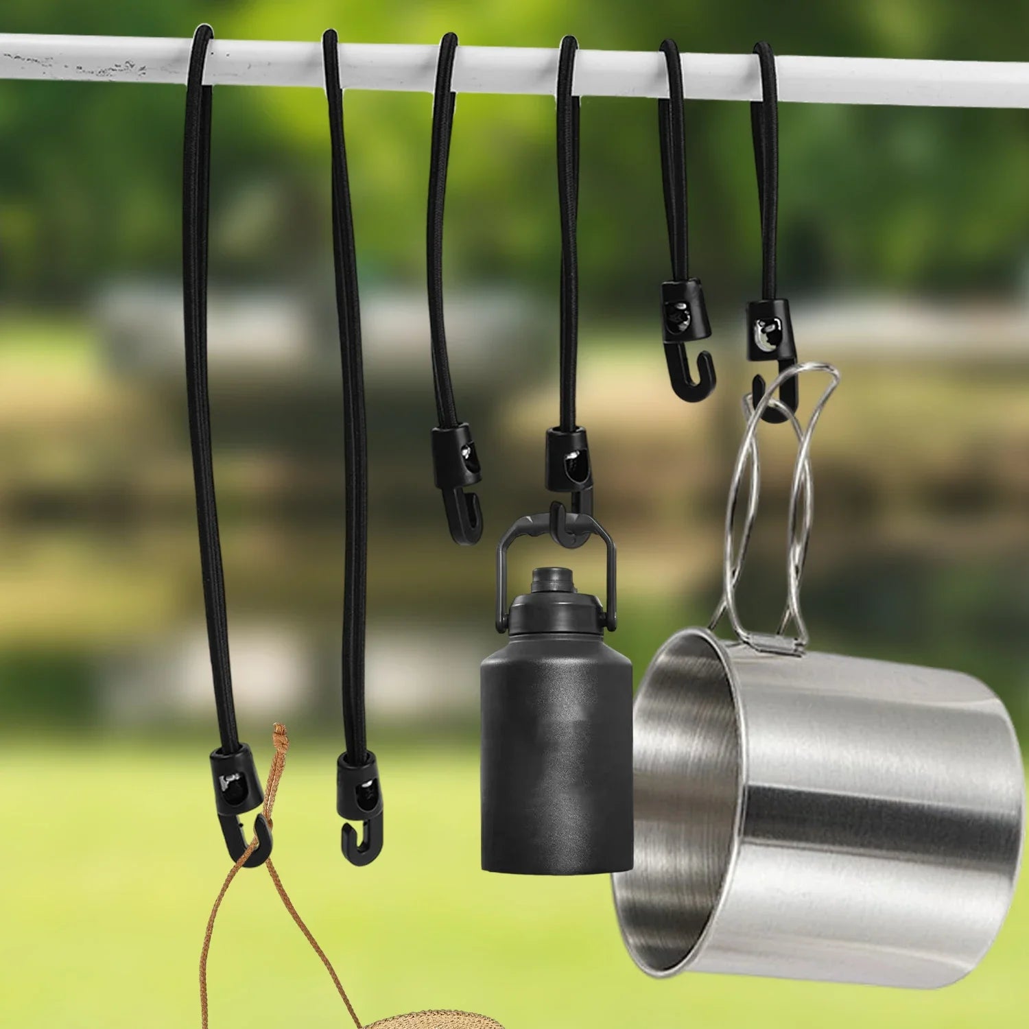 10/1Pcs Bungee Cord with Hooks 10/15/25cm High Elasticity Expander with Hooks Rubber Tensioner with Hooks for Camping Tarpaulin