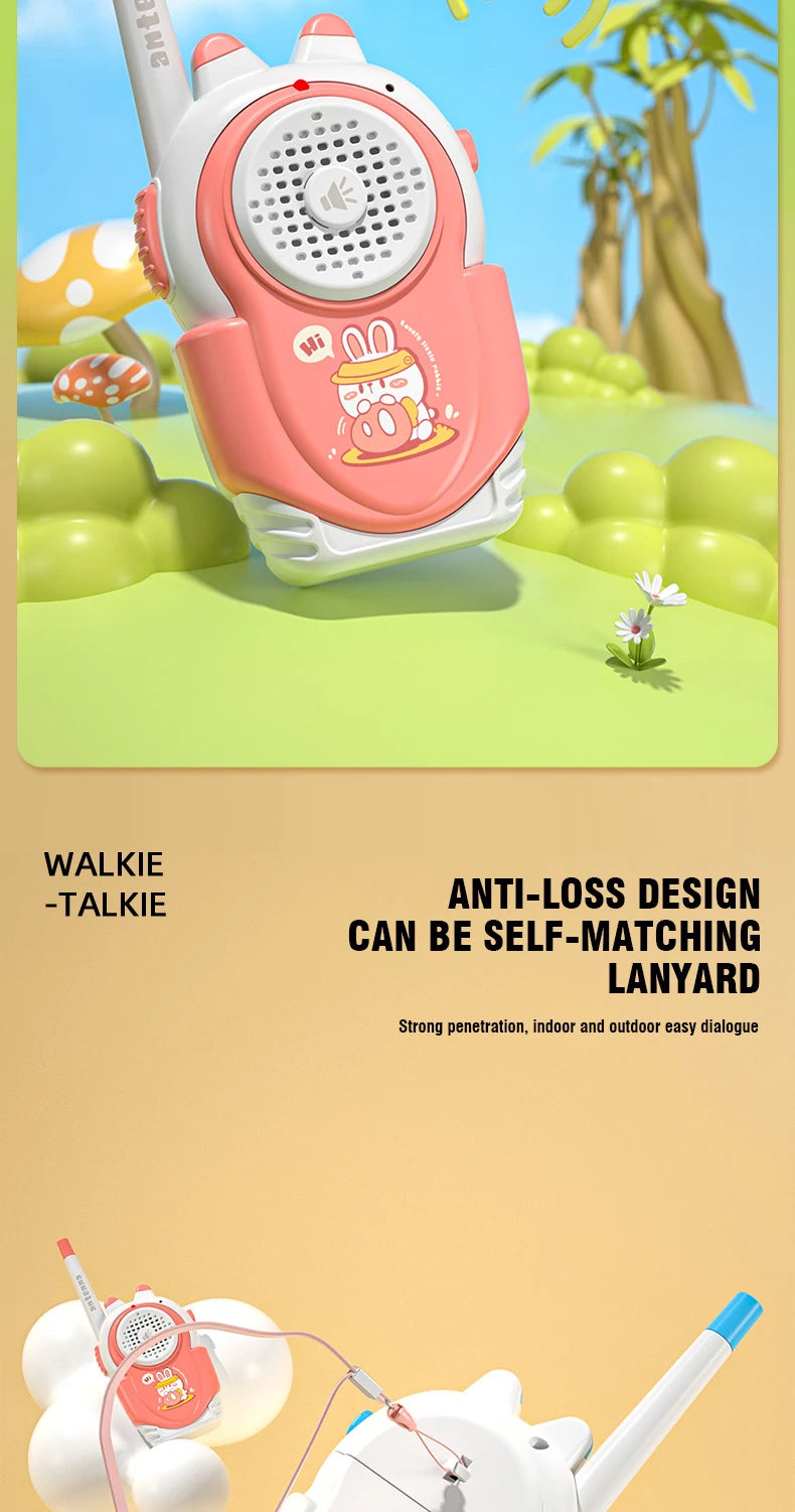 2PC Children's Walkie-talkies Wireless Cartoon Pagers Remote Intercom Outdoor Kids Toys Parent-child Interaction Education Game