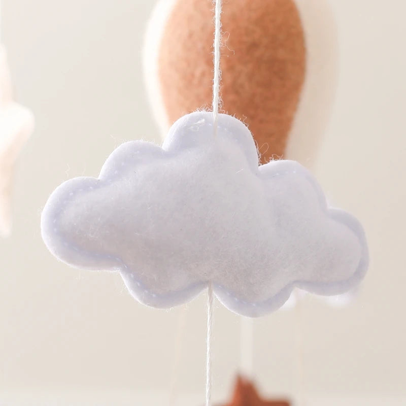 Hot Air Balloon Wooden Baby Crib Mobile – Musical Bed Bell & Rattles for Newborns 0–12M - I YAN