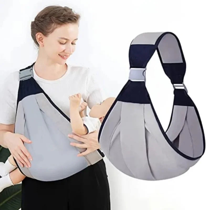 I YAN baby ring sling carrier in soft fabric, ergonomic design for easy carrying of newborns and toddlers, versatile and comfortable.