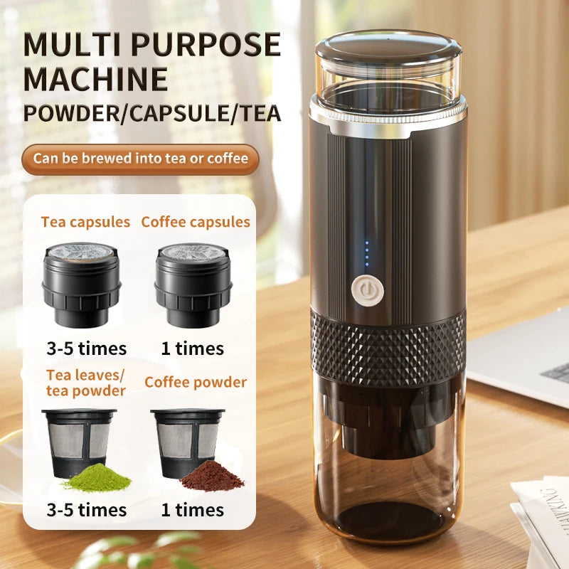 JFBONIN Electric Portable Coffee Machine Capsule Ground Coffee Brewer for Coffee Powder And Coffee Capsule - Coffee Maker
