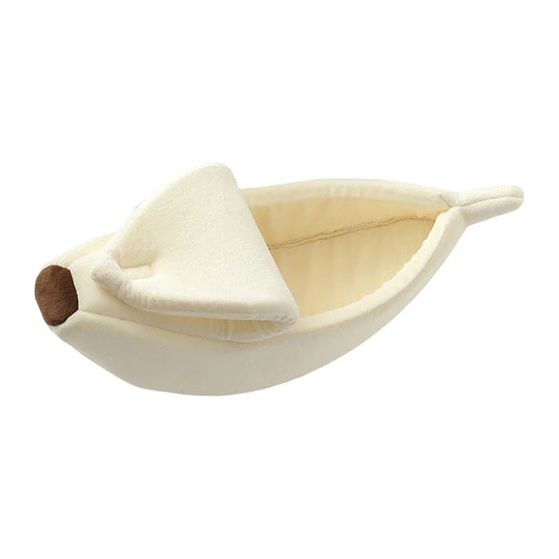 Colorful I YAN banana-shaped cat bed house with cozy, durable fabric, perfect for cats and small pets to rest comfortably.