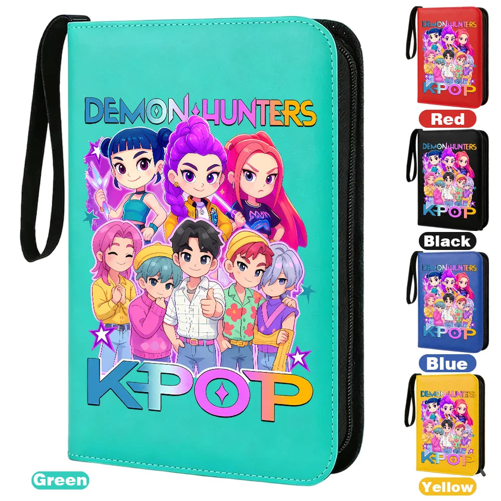 I YAN Demon Hunters card album binder with 400 pockets, PU zipper holder for storing trading cards and collectibles.