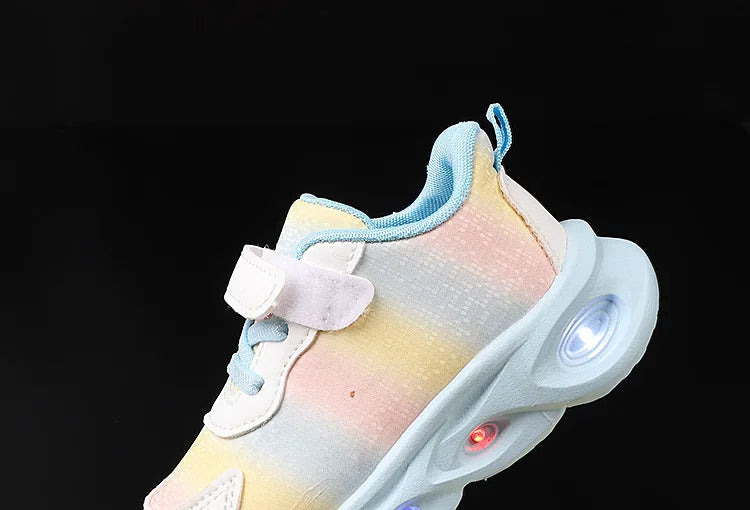 Kpop Demon Hunter Kids LED Light Casual Shoes Boys Cute Cartoon Glowing Sneakers Children Soft Bottom Anti Slip Sports Shoes