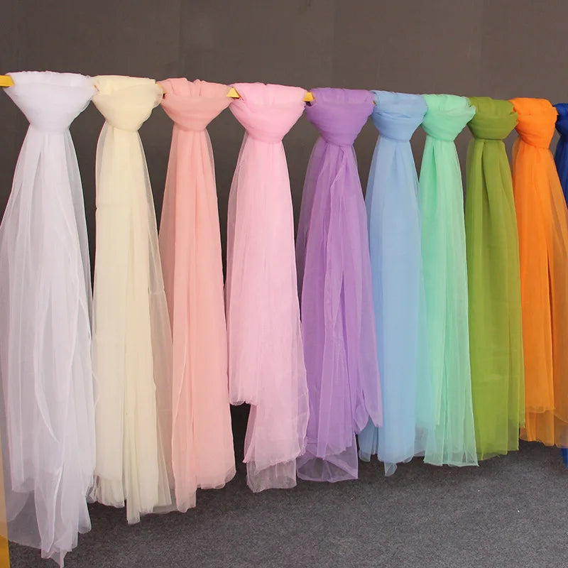 Mesh Gauze Backdrop Curtain Parties Wrinkle Free Photo Curtains Backdrop Drapes Fabric Decoration for Birthday Party Wedding
