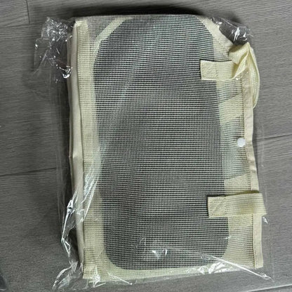 I YAN portable mesh pet carrier bag with breathable design, comfortable shoulder strap, foldable travel tote for dogs.