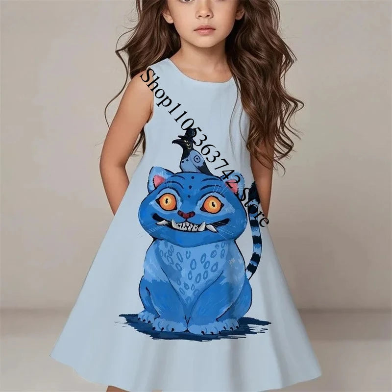 Girls Kpop Demon Hunters Dress 2026 Summer Kids Fashion Casual Sleepwear Beach Sundress