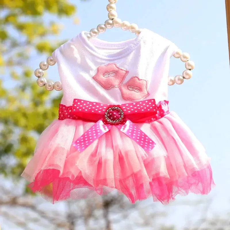 Spring Dog Lace Dress Pet Dog Clothes For Small Dog Party Birthday Wedding  Dress Puppy Costume  Pet Clothes