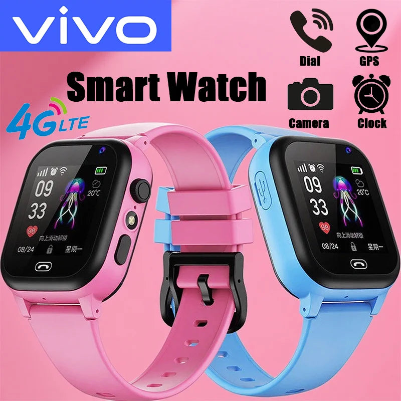 VIVO 4G Kids Smart Watch Mini Phone – 3-in-1 Call SOS Camera Cartoon Watch for Boys & Girls Gift 2026 - I YAN
