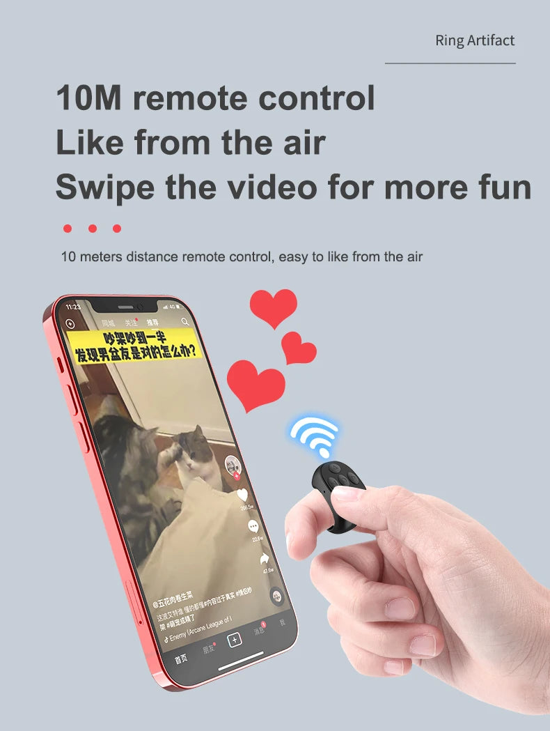 Wireless Bluetooth selfie remote control ring for mobile phones, compatible with Xiaomi and Apple devices by I YAN.