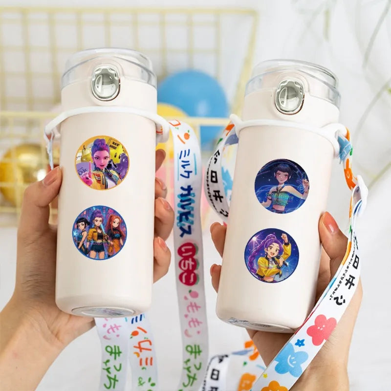 500Pcs Tiger Theme Anime KPop Stickers Roll DIY Waterproof Decals for Scrapbook Phone Luggage Skateboard Laptop Decor