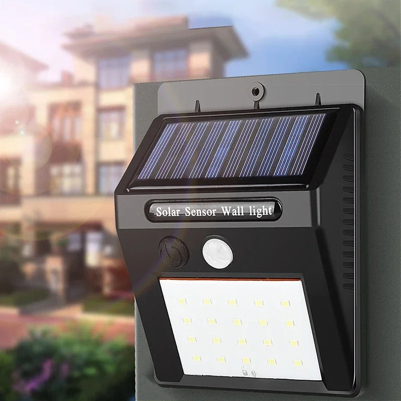 Modern LED Solar Wall Lamp Outdoor PIR Motion Sensors Waterproof Light Courtyard Decoration Lightsporch Garden Fence Path Lights