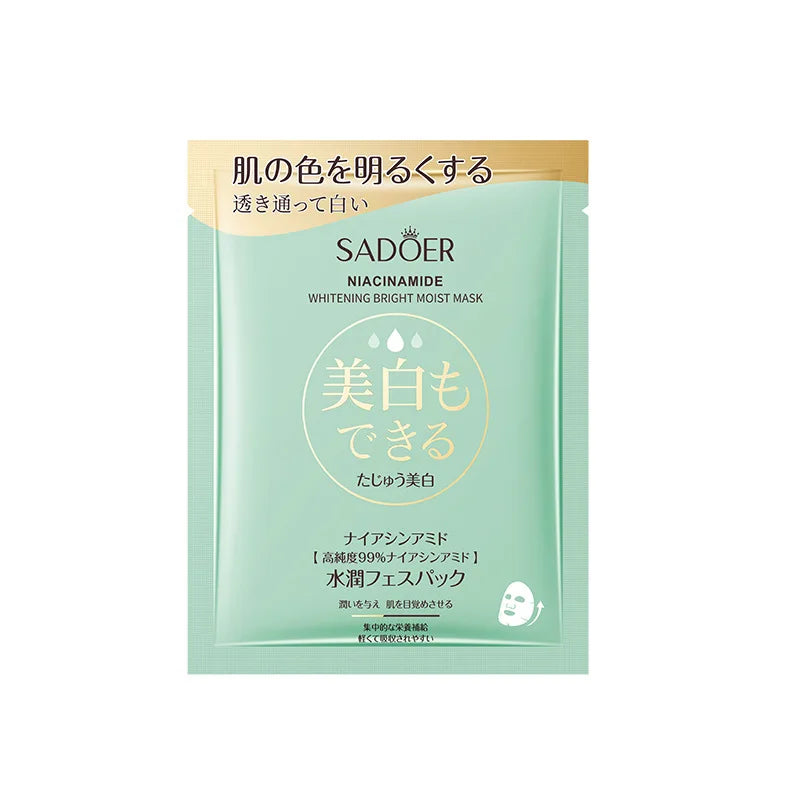 5/10pcs SADOER Nicotinamide Facial Masks for Face Moisturizing Brightening Firming Hydrating Face Mask Anti Wrinkle Skin Care