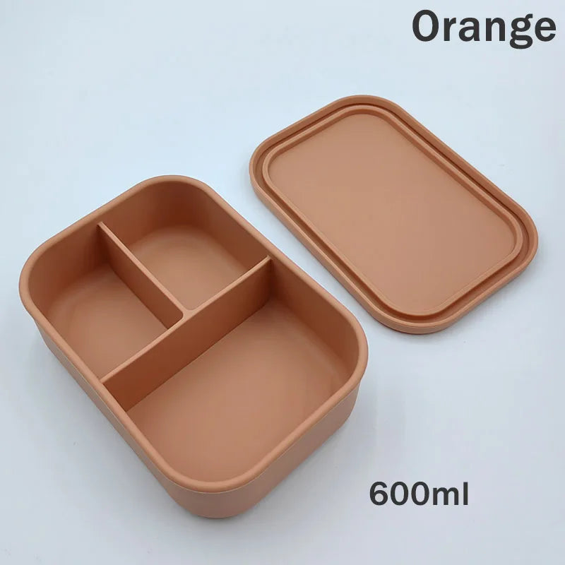 Silicone Bento Lunch Box 3 Compartments – Leakproof BPA Free Kids Food Container - I YAN