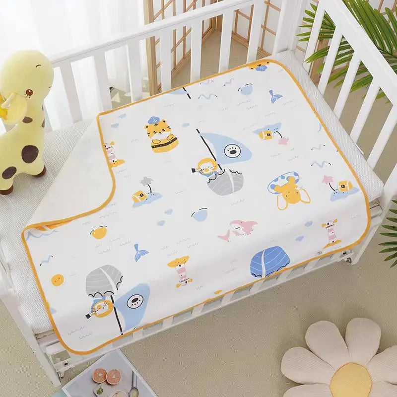 Waterproof baby changing pad cover by I YAN, reusable diaper pad protector with soft fabric for travel and daily use.