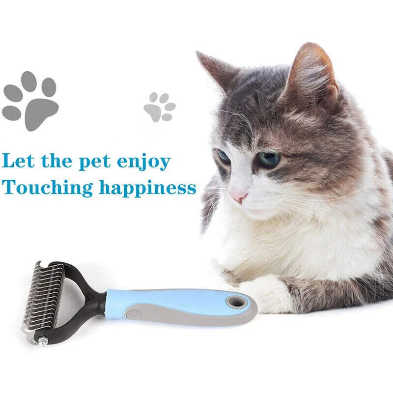 Professional Pet Grooming Tool 2 Sided Undercoat Dog Cat Shedding Comb Brush Pet