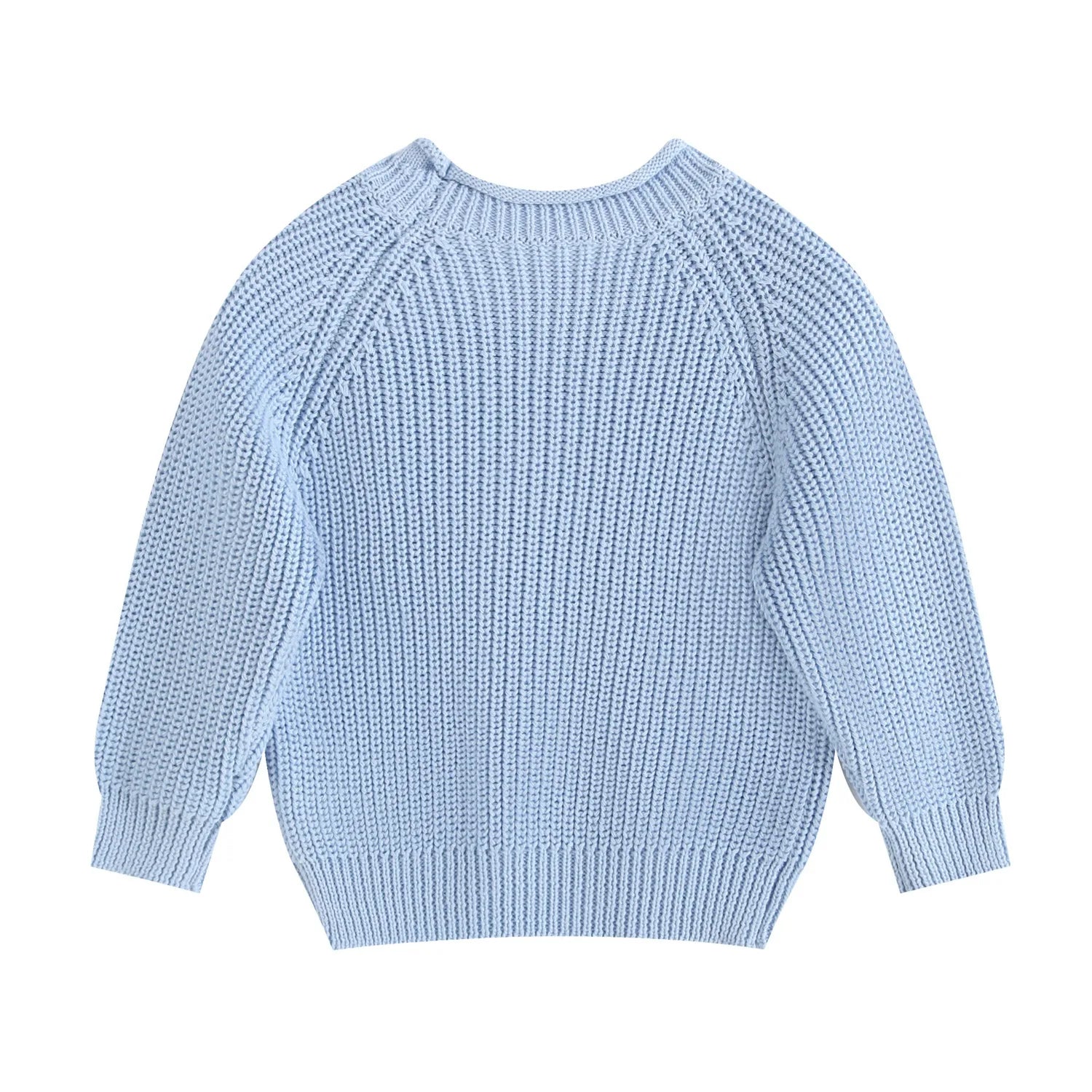 Girl Cotton Knit Pullover Embroidered Tulip Flower Sweater 2026 Spring Autumn 0-5Y Children Long Sleeve Clothing