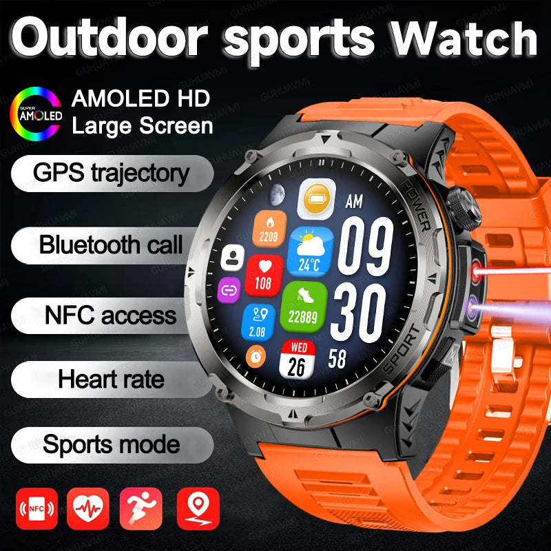 NEW Top Popular Outdoors GPS tracker Sports Smart Watch Men 500mAh NFC HD Call IP68 depth waterproof Smart Watch T-REX3 Men
