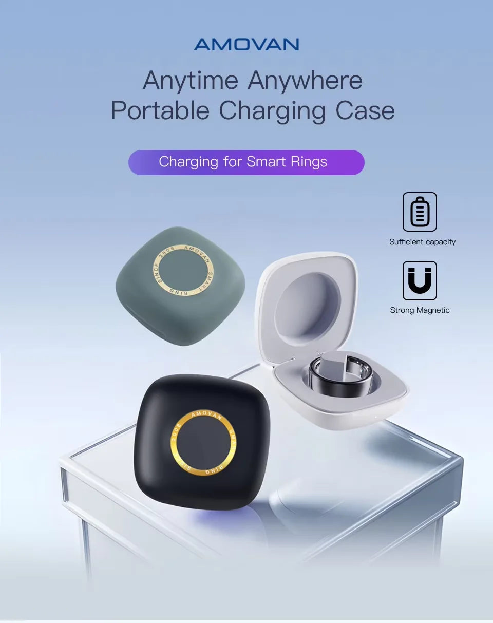 Amovan Nova Smart Ring Premium Quality GPS Sports Heart Rate Blood Oxygen Stress Sleep Temperature Monitor Meditation Ring