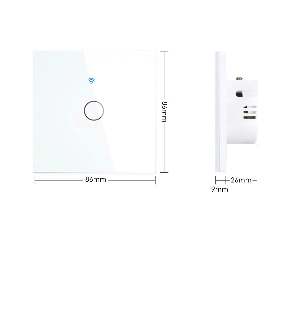 AXUS EU WiFi Smart Light Switches Touch Switch RF433 No Neutral Wire Smart Home Life Tuya App Control Support Alexa Google Home