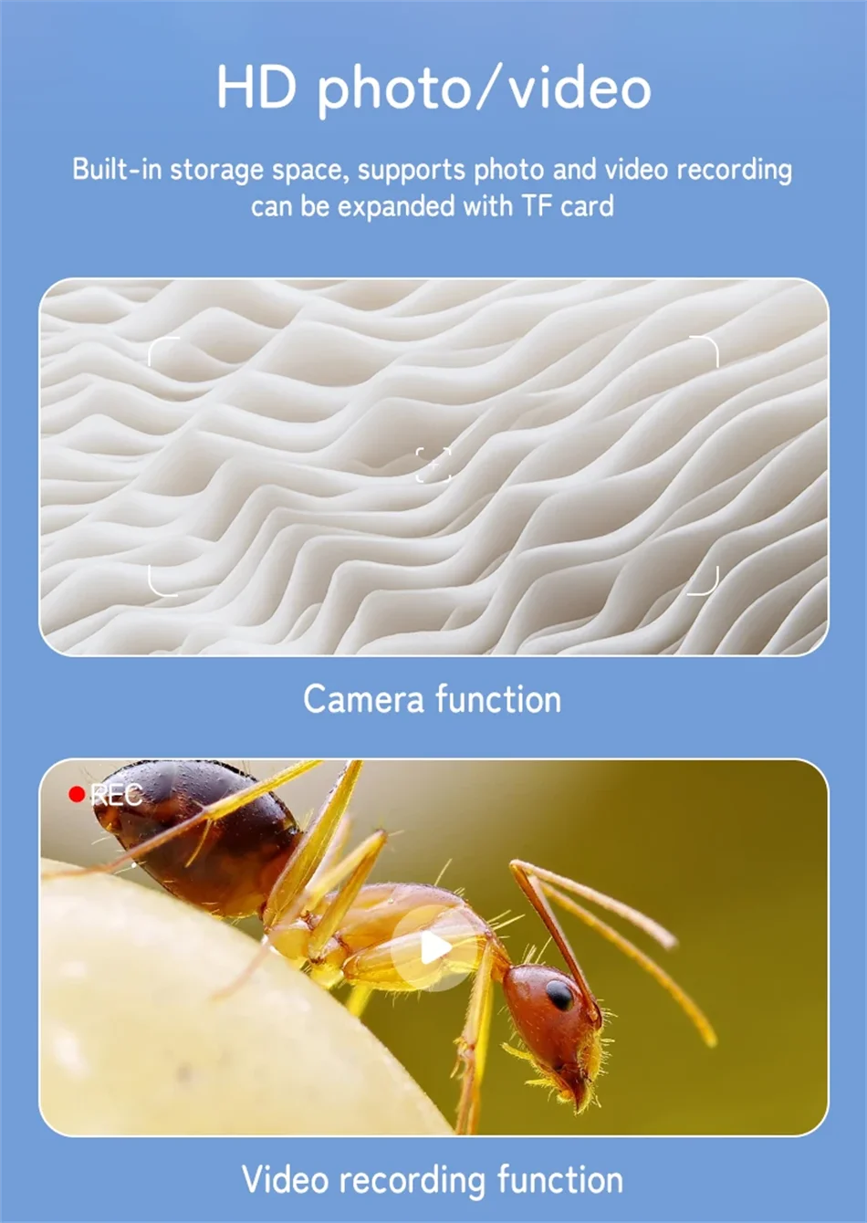 1000X Handheld Microscope for Kids 2.0" Screen Rechargeable Mini Pocket Digital Microscopes Portable Edu Gift Children Students - I YAN