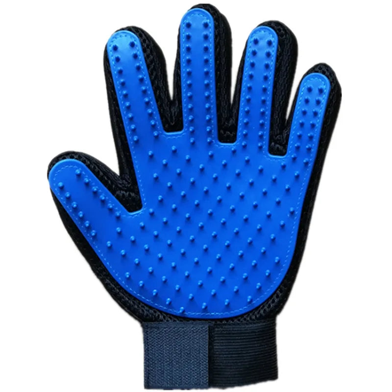 I YAN 1PC cat grooming glove with soft bristles for pet hair removal, deshedding, and gentle massage for cats and dogs.
