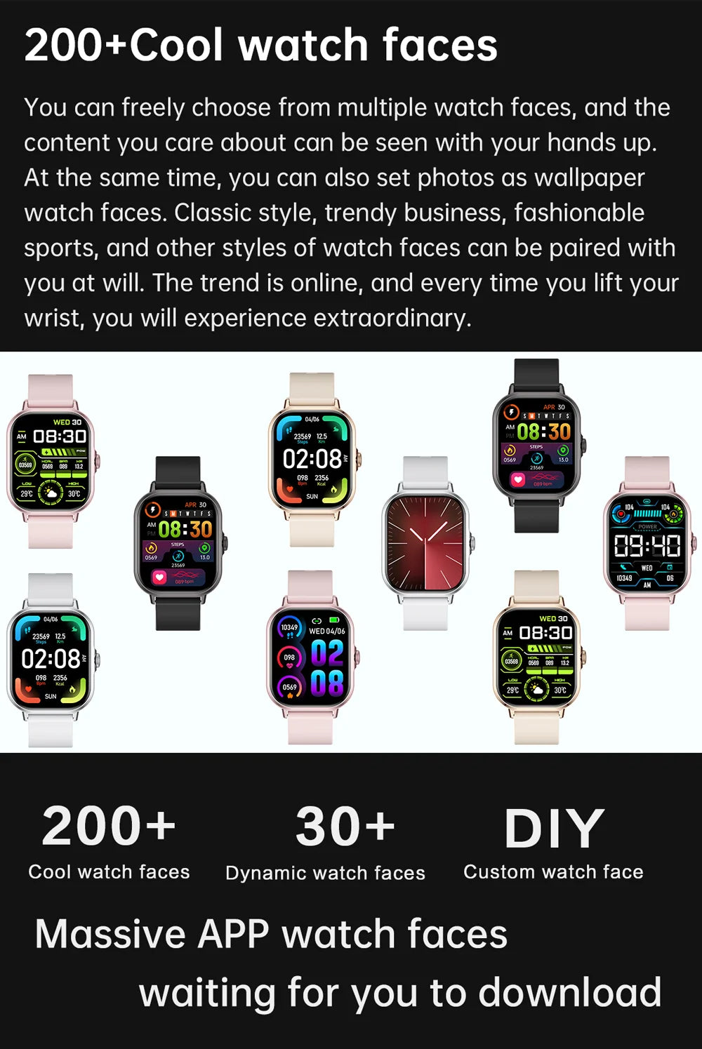 2025 2.01'' Smart Watch Bluetooth Call Play Music Smartwatch Fitness Clock Sport Waterproof Watches for Men Women iPhone Android