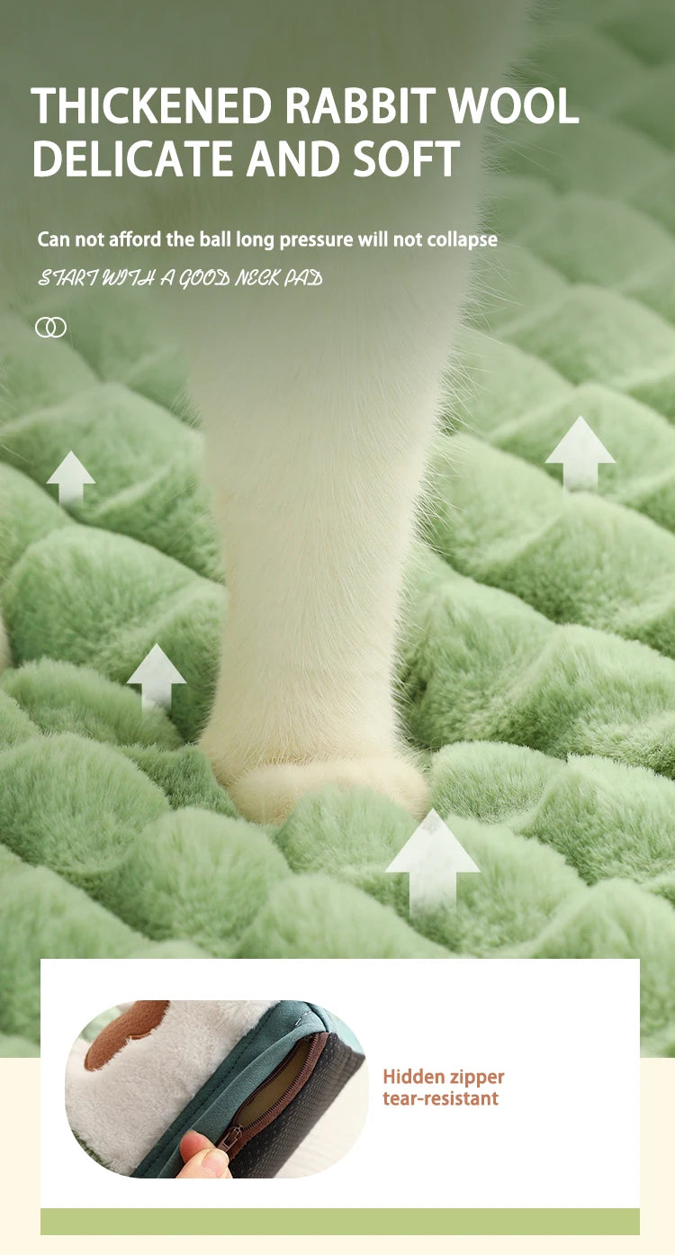 Thickened Dog Bed Removable Winter Super Warm Washable Dog Mat Deep Sleep Fluff Bed for Small Medium Large Dogs Cats Pillow