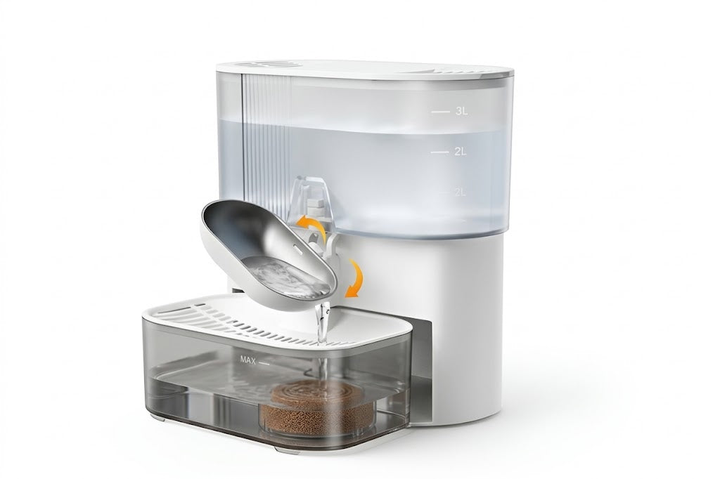 3L Smart Timed Pet Water Fountain | Wastewater Separation | Filter-Free