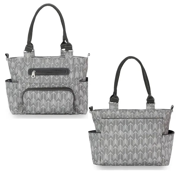 I YAN 8-piece baby diaper bag set with mummy handbag, bottle bag, changing pad, and burp cloths, suitable for new parents.