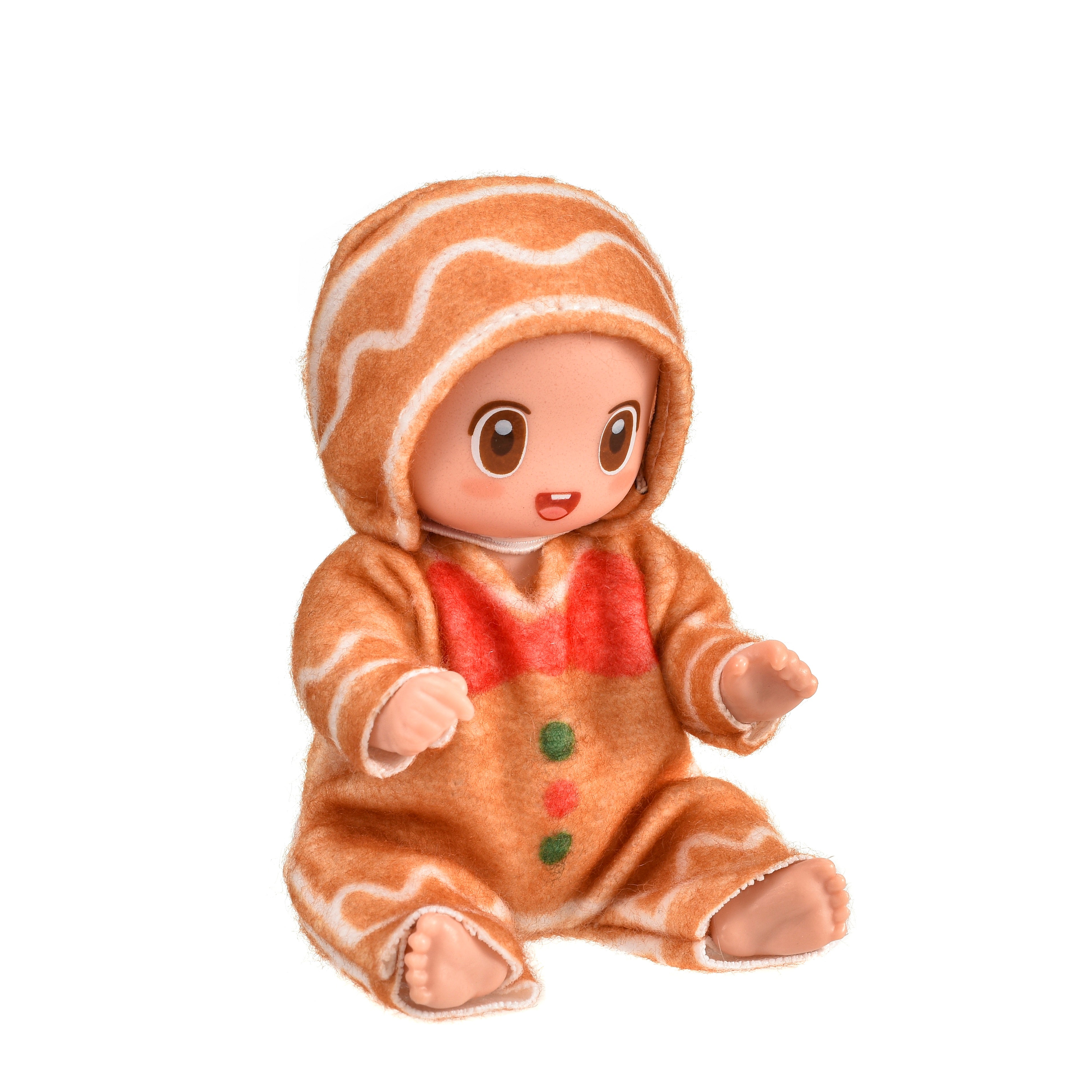 Set of six washable mini reborn baby dolls by I YAN wearing adorable animal-themed clothes, lifelike and perfect for play or display.