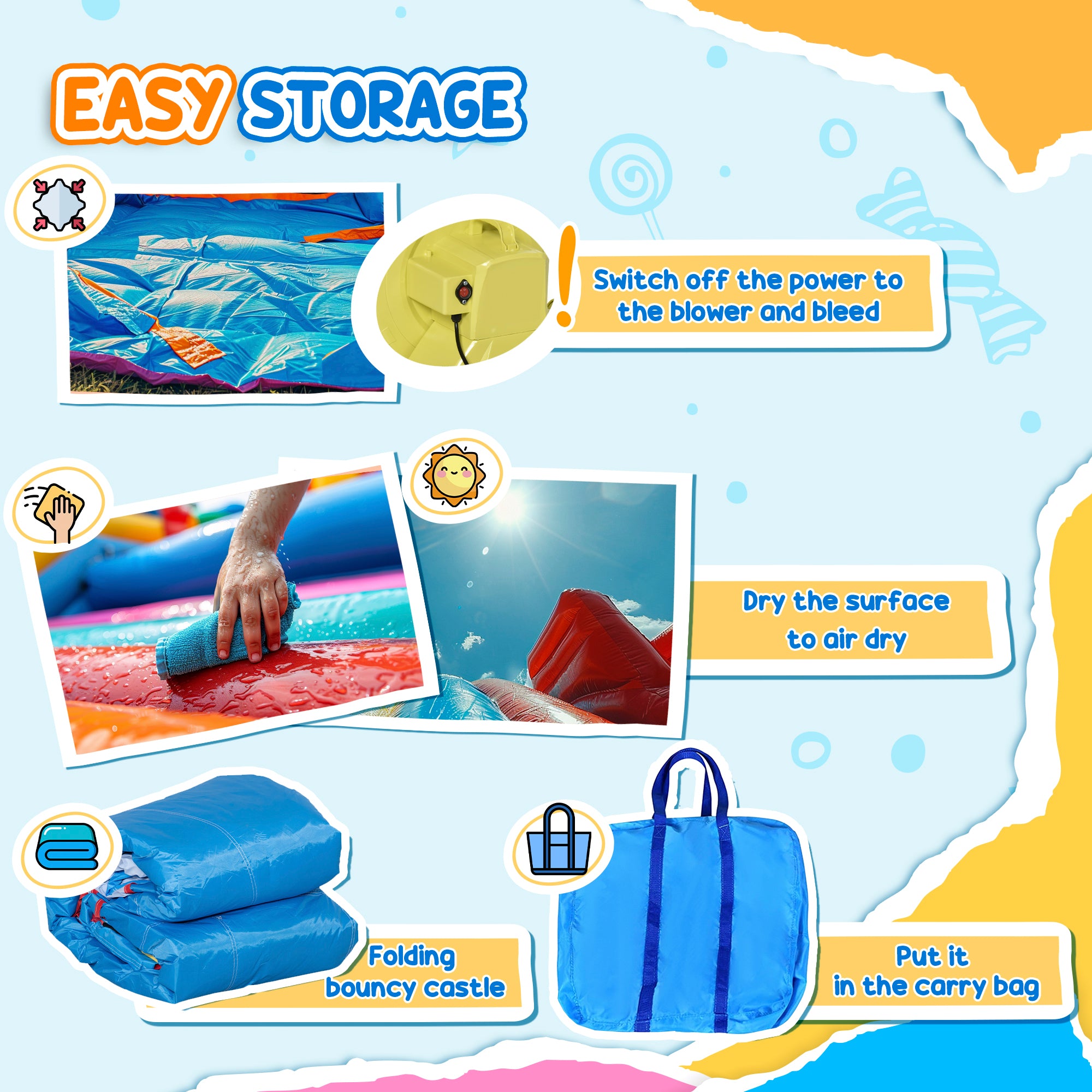 Colorful 6-in-1 inflatable water slide for kids with splash pool, climbing wall, water cannon, and bounce house by I YAN.