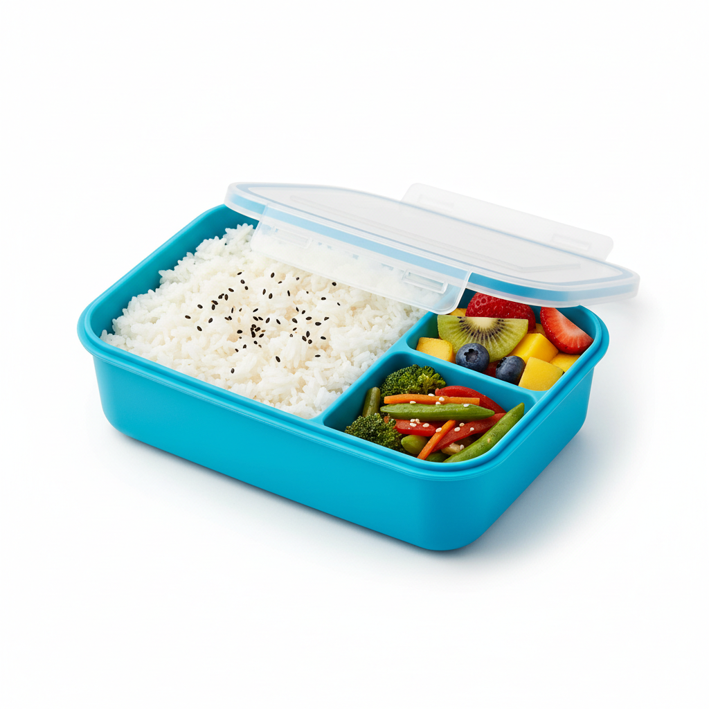 Silicone Lunch Box with 3 Compartments – Leakproof BPA Free Bento Box - I YAN