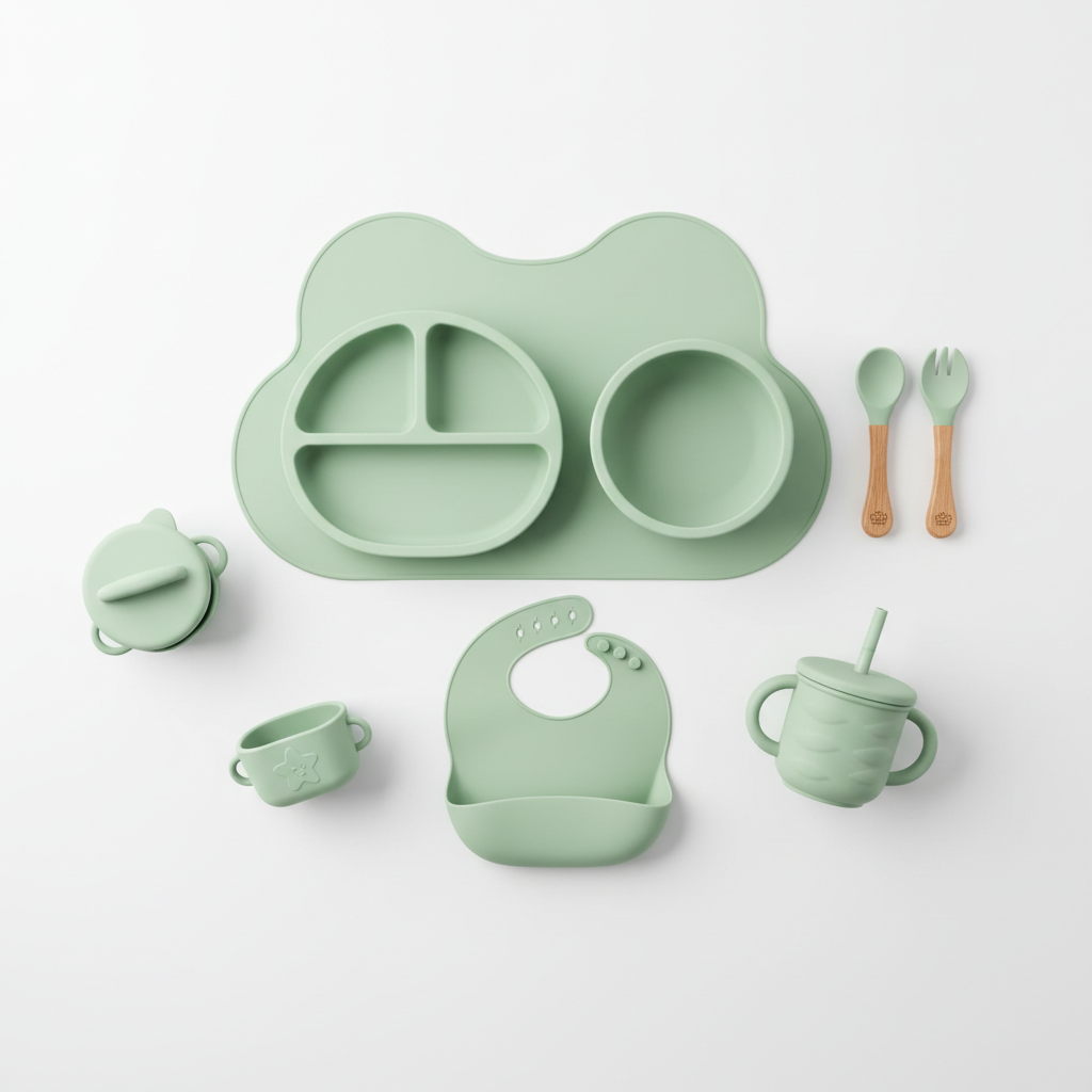 Silicone Baby Feeding Set 10 Pcs – BPA Free Kids Tableware - I YAN